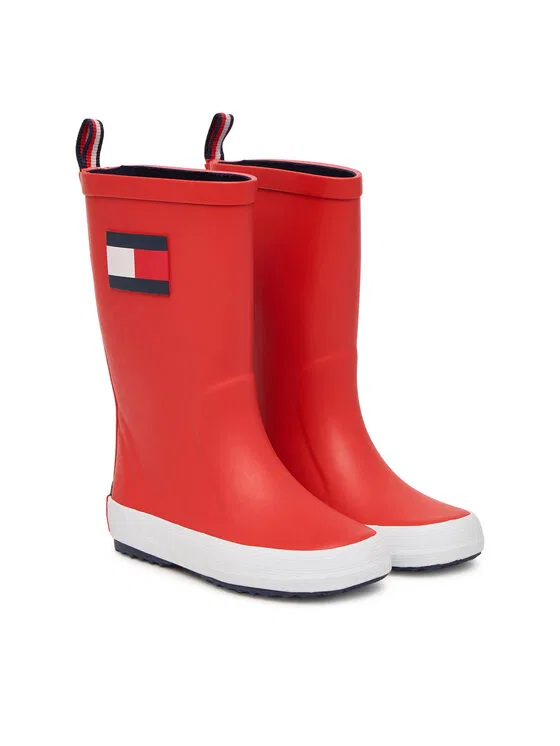 Резиновые сапоги Flag Rain Boot  Tommy Hilfiger, красный — фото 2
