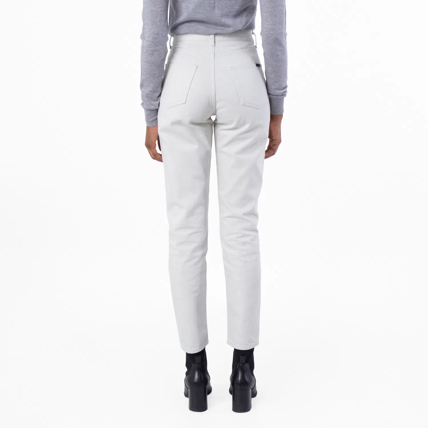 Джинсы Saint Laurent Chalk White Denim Slim-Fit Jeans, Chalk White — фото 3