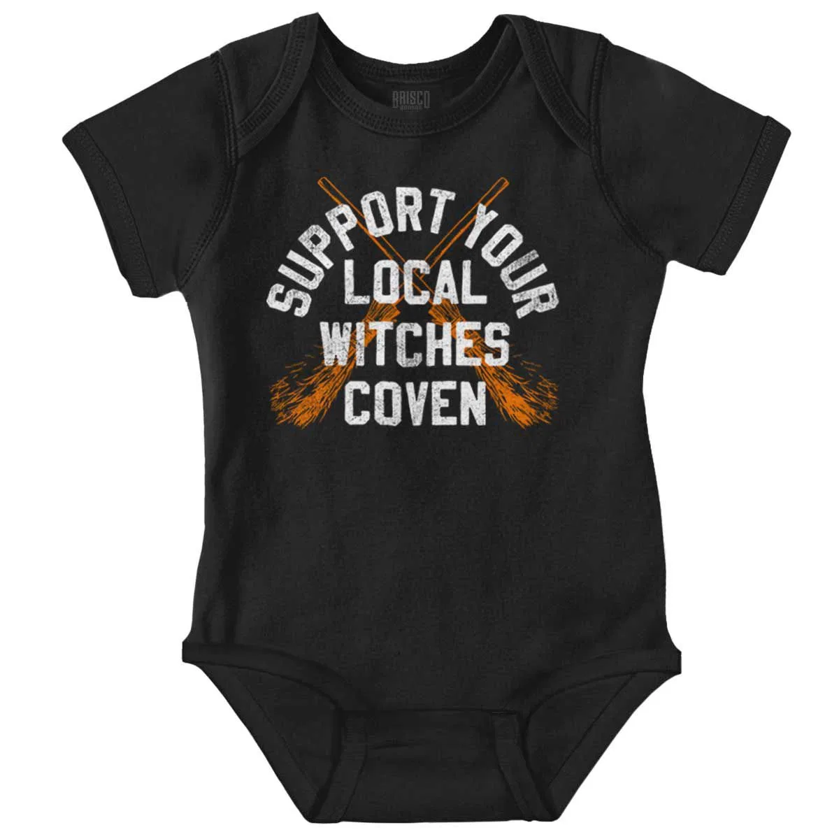 Детское боди-комбинезон с коротким рукавом Support Your Local Witches Coven Brisco Brands, Black