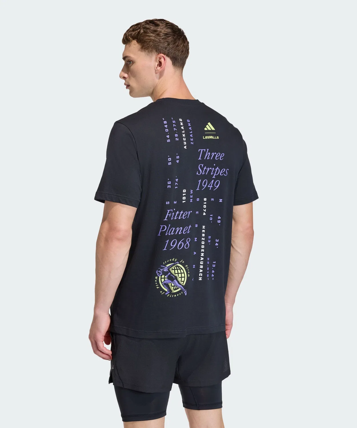 Мужская футболка свободного кроя с графическим принтом One Tribe Adidas, Black — фото 2