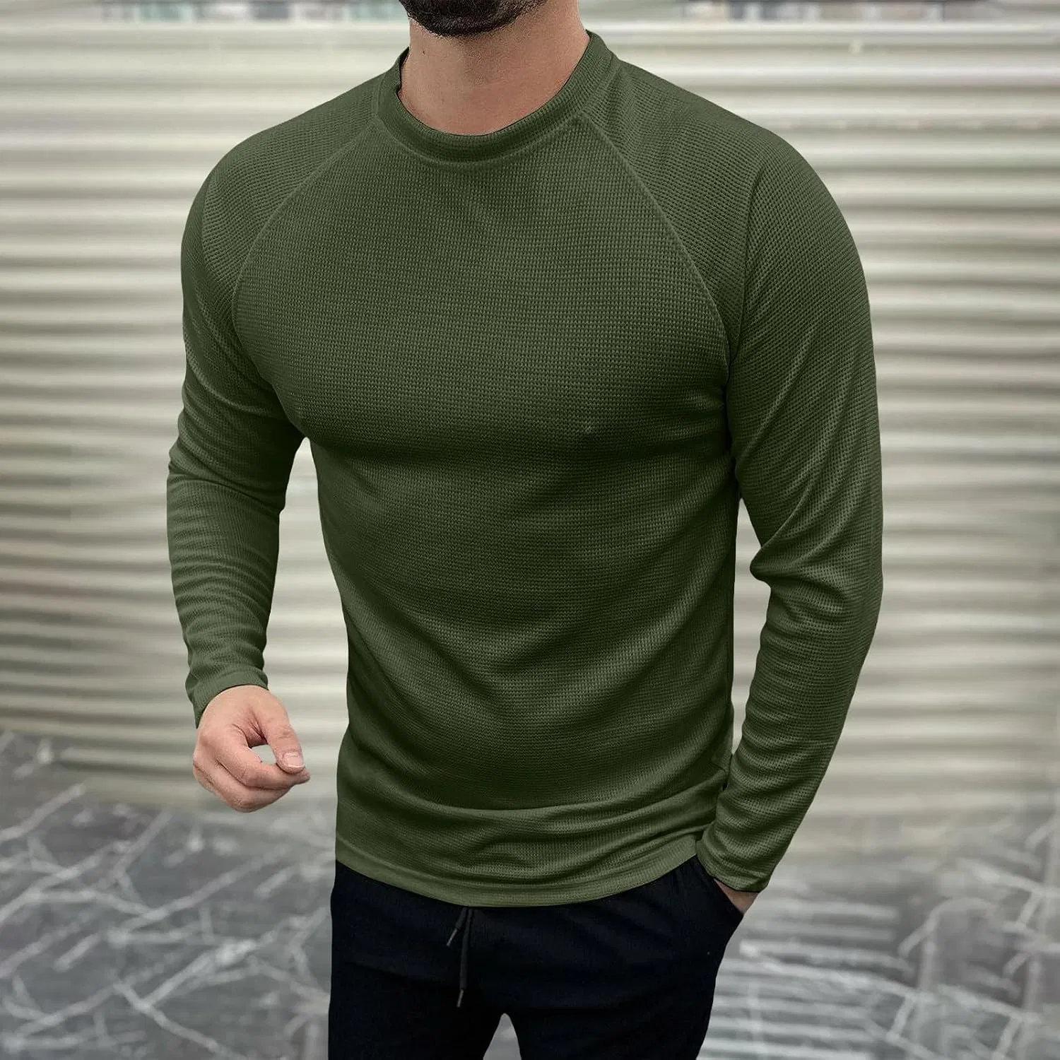 Мужская футболка raglan с влагоотводящими свойствами, Blackish Green — фото 2