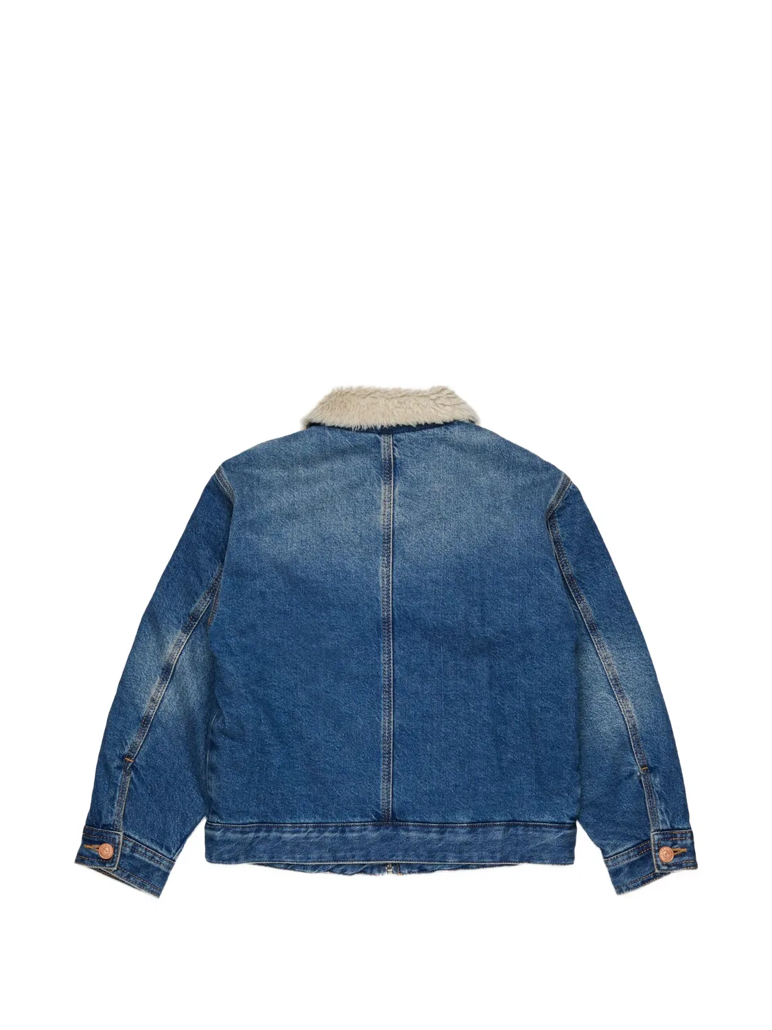 Джинсовая куртка с воротником из искусственного меха Diesel Kids, синий — фото 2