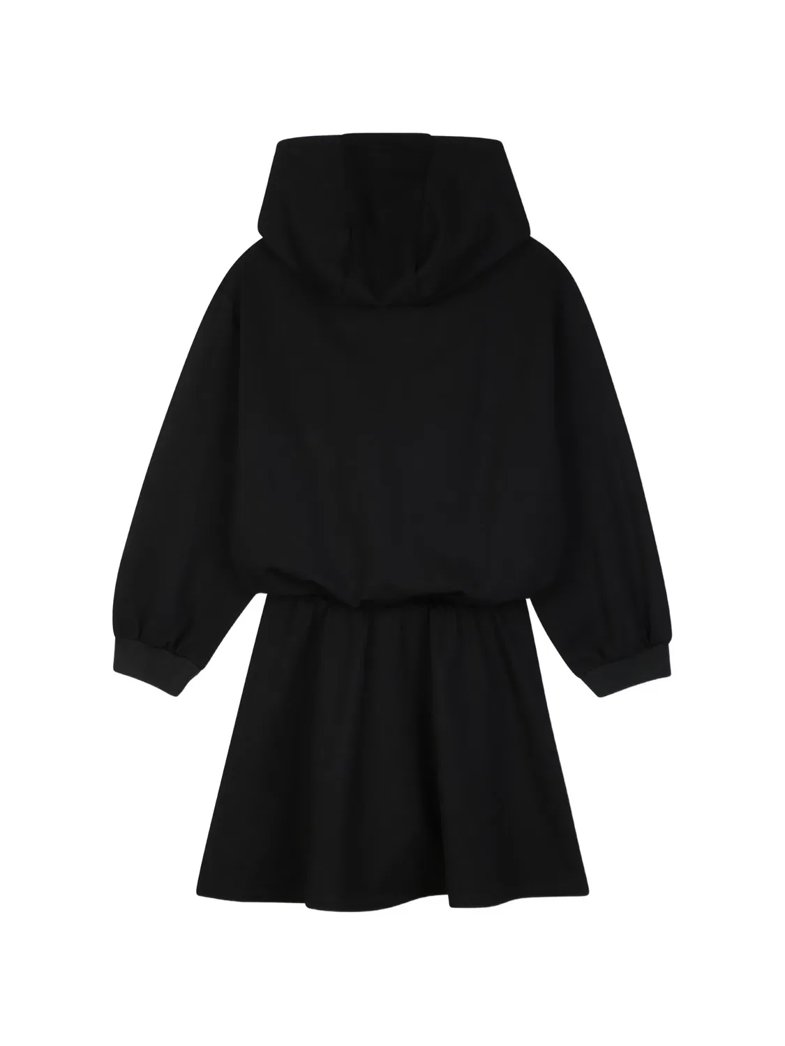 Платье-худи с логотипной пластиной черное DKNY, черный — фото 3