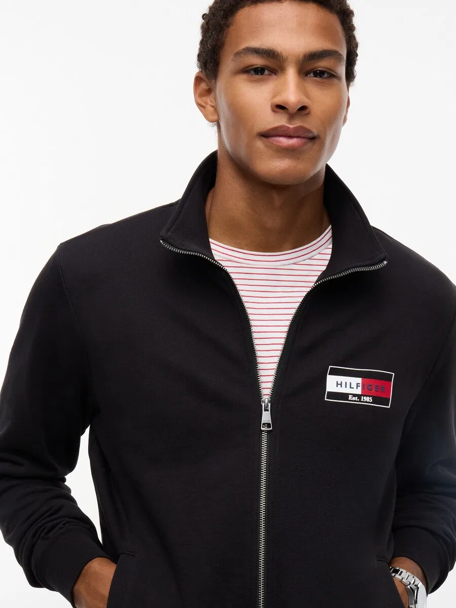 Худи на молнии TOMMY HILFIGER 'Brand Love', черный — фото 3