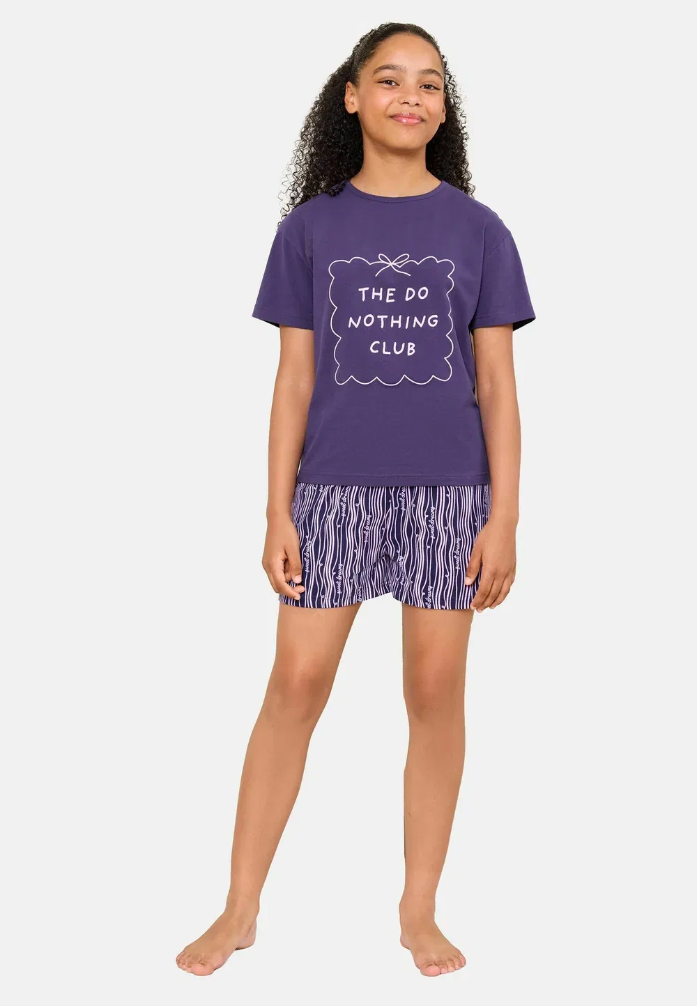 Пижамный комплект из коротких трикотажных штанов - пижамный комплект Lipsy, Navy Blue