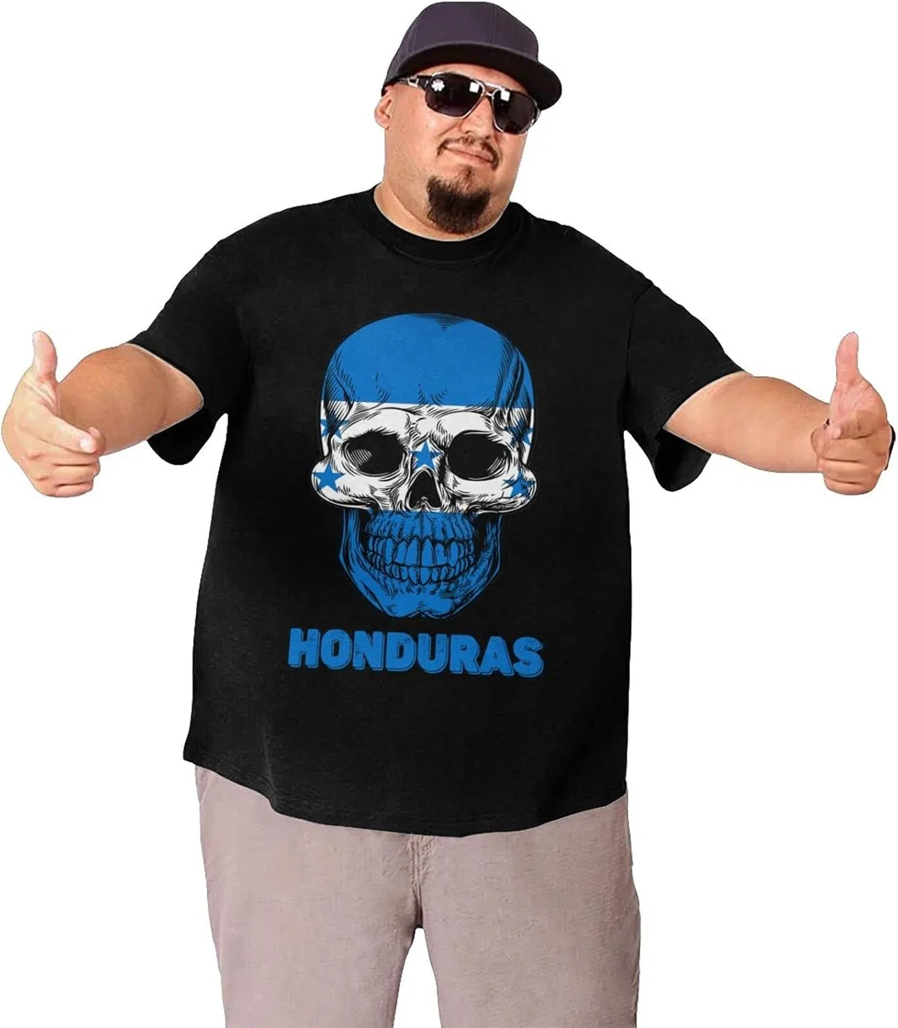 Женская футболка с принтом Skull Honduras Flag, Skull Honduras Flag — фото 3