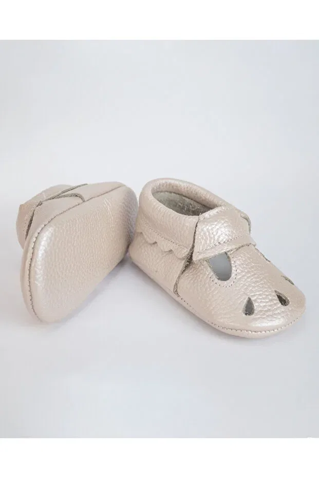 Детские пинетки для новорожденных кожаные Zeyno Ve Memo, Light Pink — фото 4