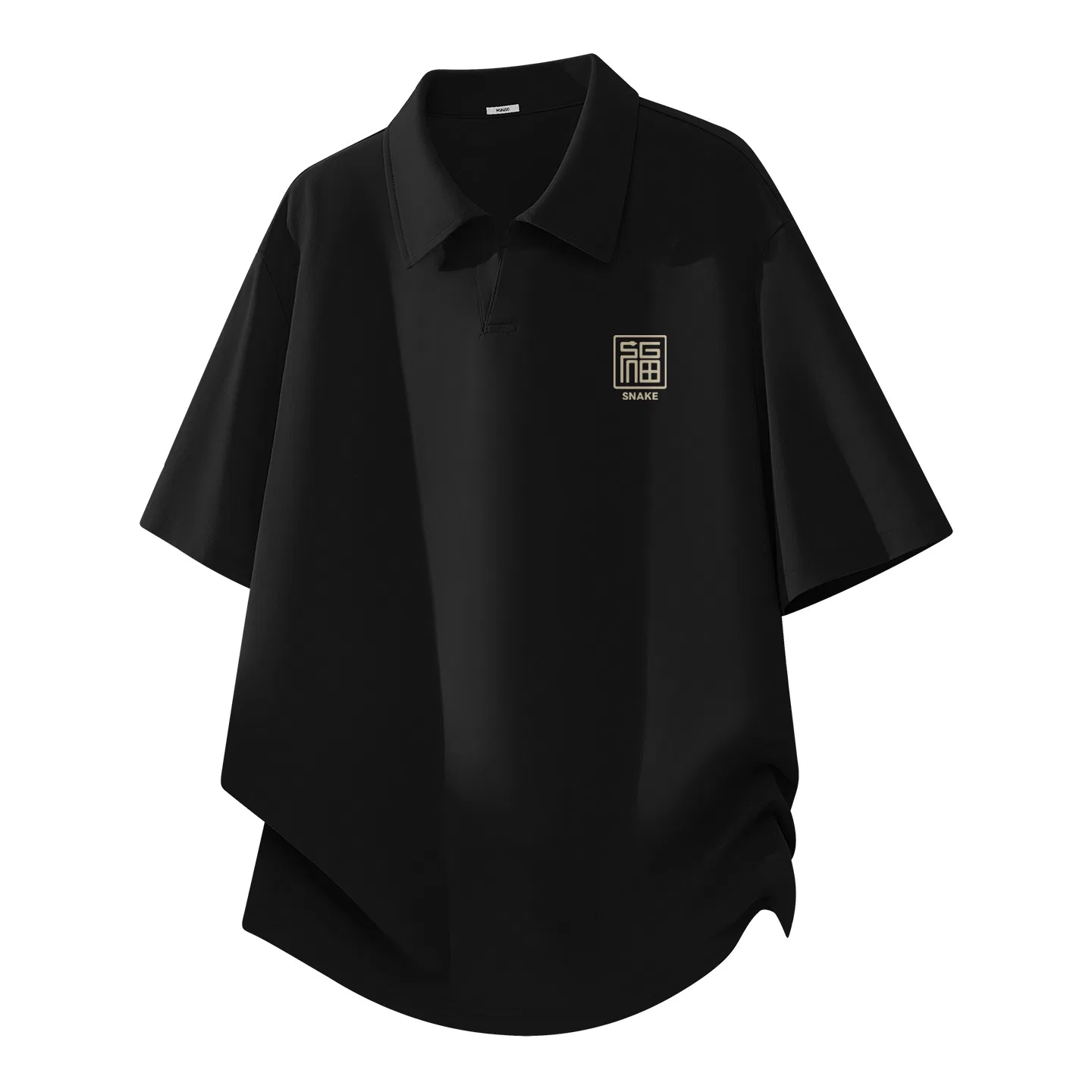 Детское поло со стандартным кроем MINISO, Cool And Quick-Drying Black (Ma Golden Snake Rich Chest Logo)