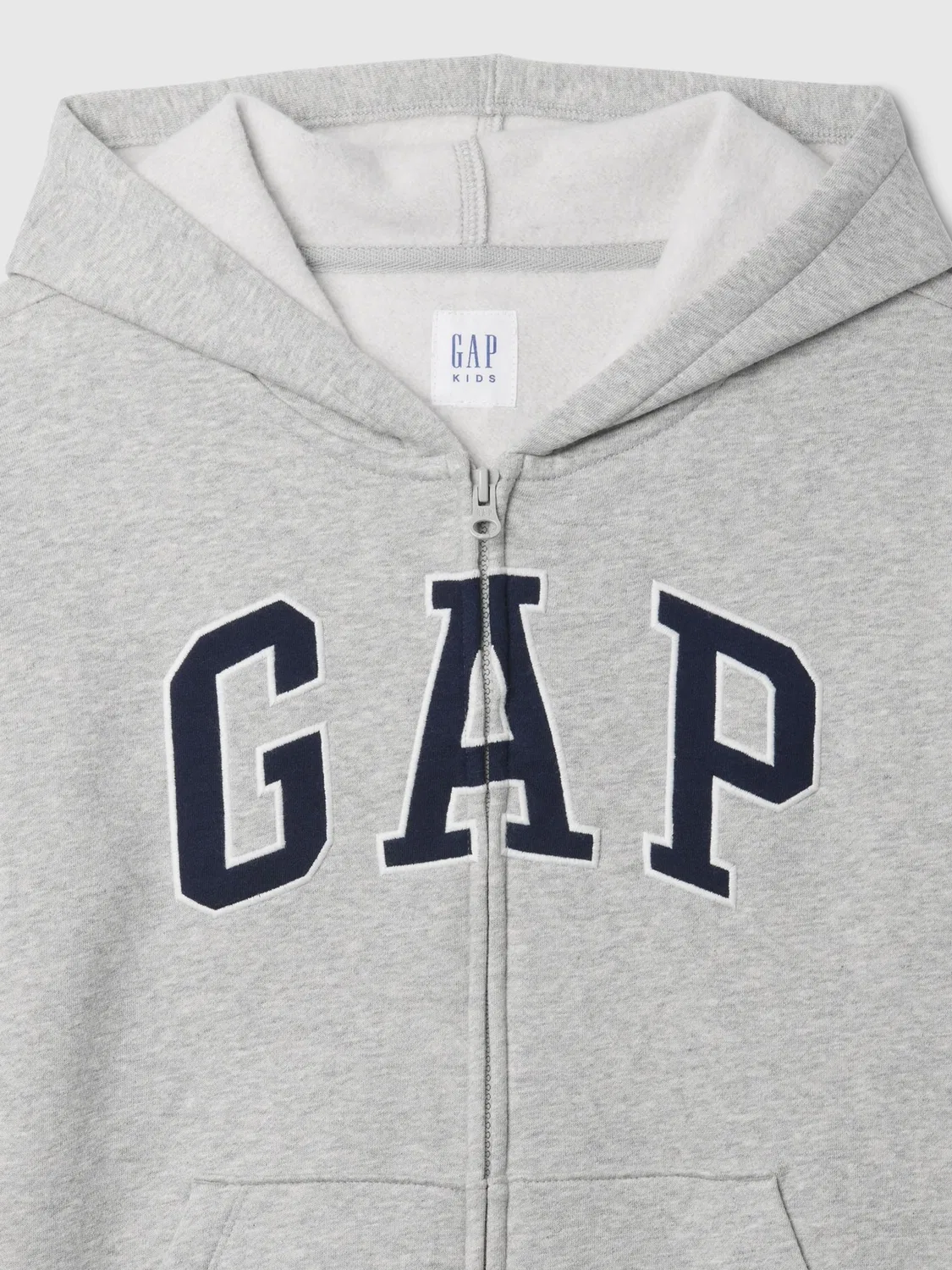 Худи на молнии Relaxed Logo French Terry Gap, серый — фото 3
