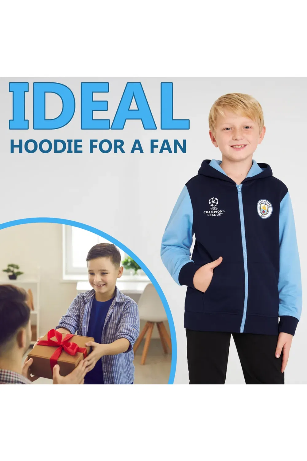 Худи с молнией Manchester City Fc, Navy — фото 2