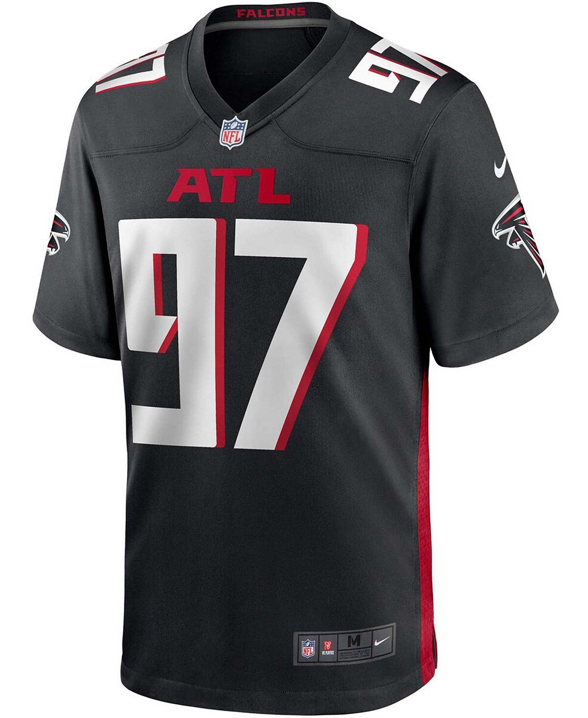 Мужская футболка grady jarrett black atlanta falcons game jersey Nike, черный — фото 4