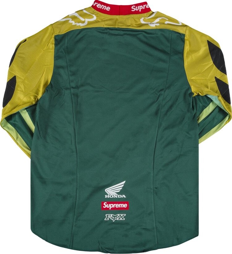 Футболка Supreme x Honda Fox Racing Moto Jersey 'Moss', зеленый — фото 3
