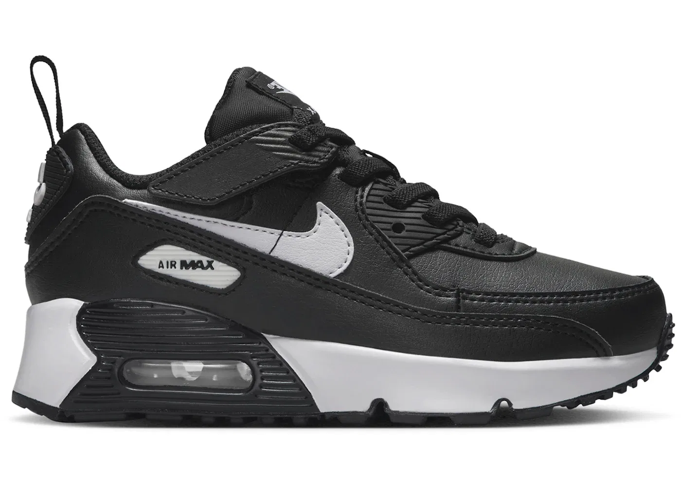 Детские кроссовки с липучками Nike Air Max 90 EasyOn, Black/Black/White