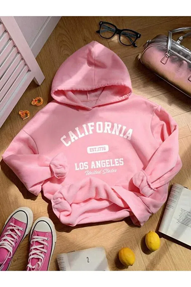 Детское для девочек свитшот с принтом California Morning Kids, Pink
