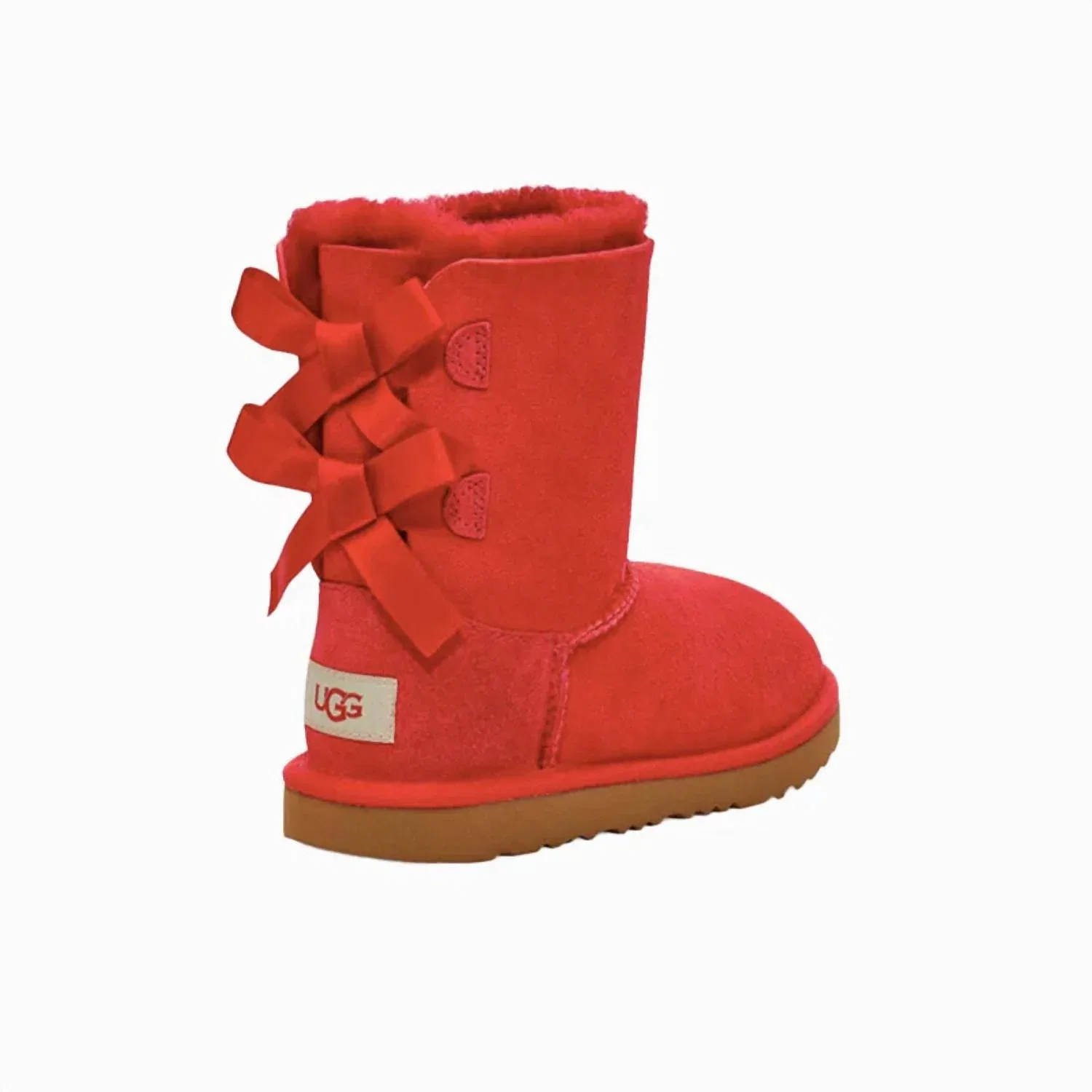 Детские зимние ботинки на шнуровке с бантами Bailey Bow II UGG, Ribbon Red — фото 2
