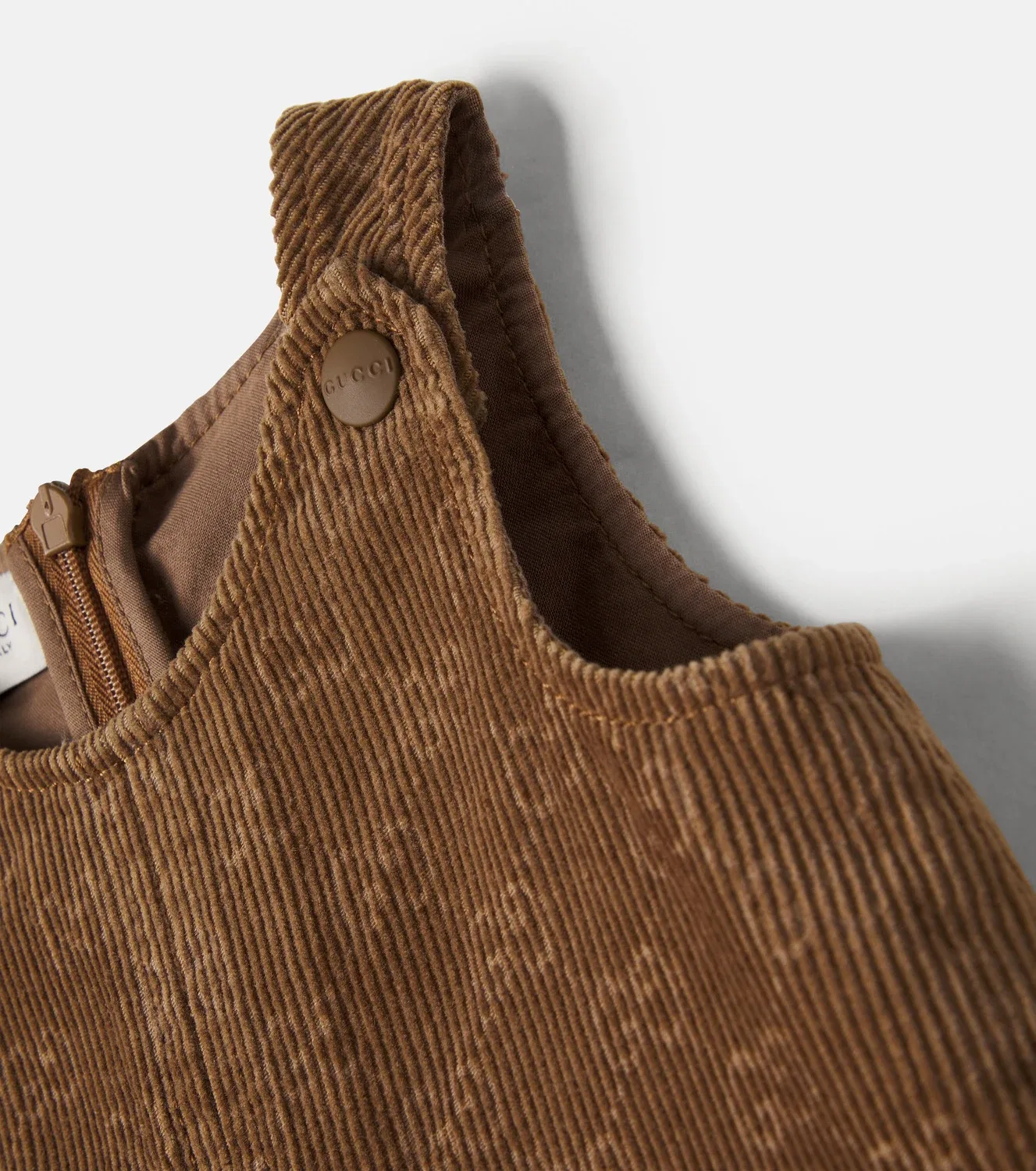 Платье из вельвета с монограммой GG Gucci Kids, коричневый — фото 4