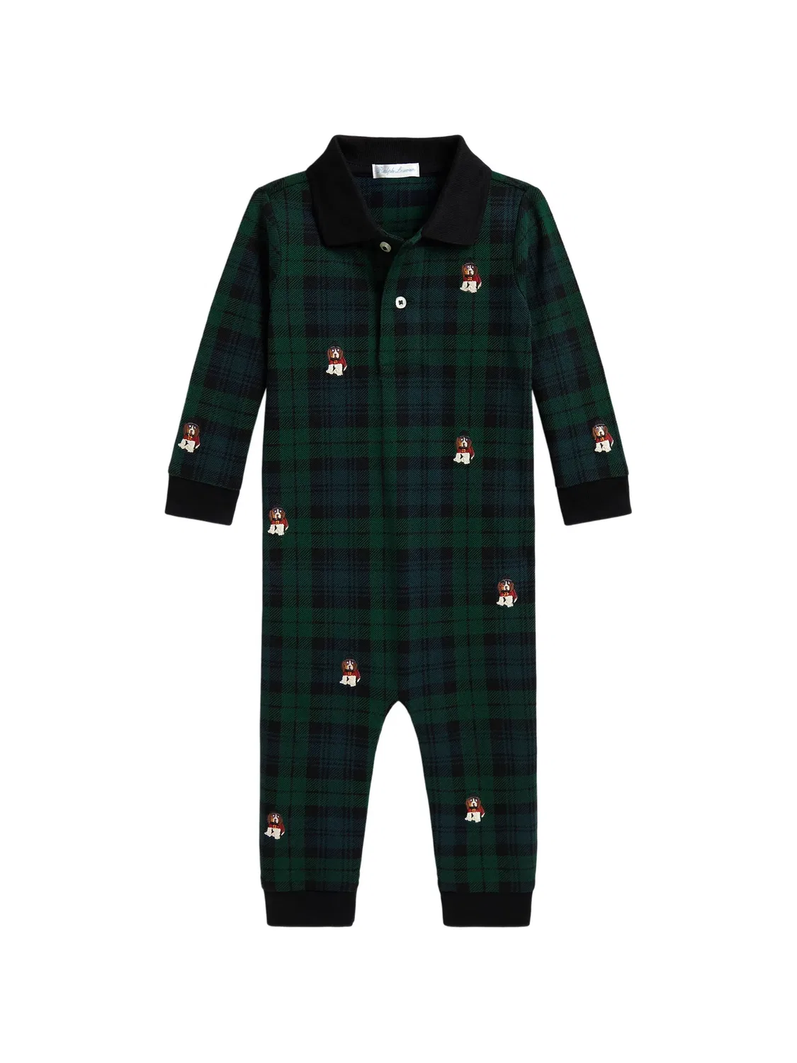 Ромпер с воротником-поло Polo Ralph Lauren, зеленый