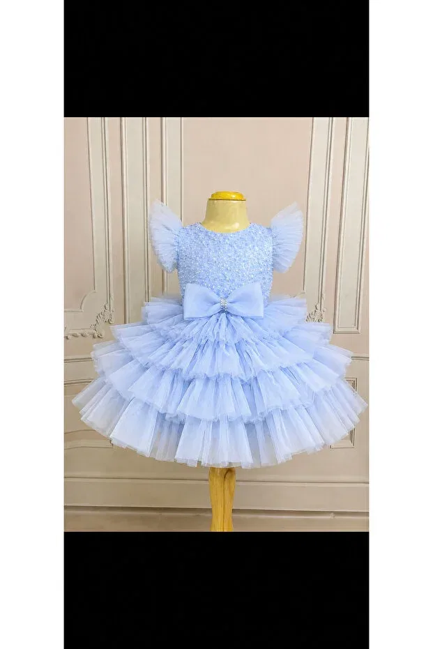 Детское платье для девочек с рюшами Ilknur Karaca Design, Blue
