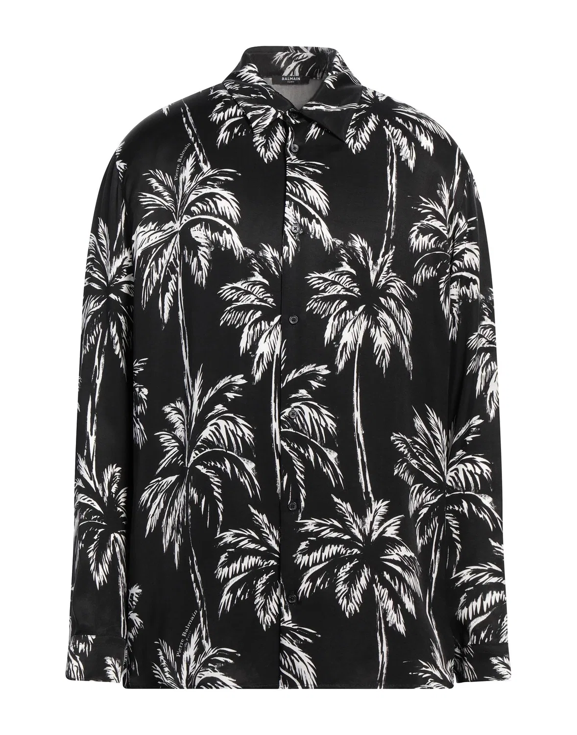 Мужская рубашка с принтом Regular-Fit Shirt Balmain, черный