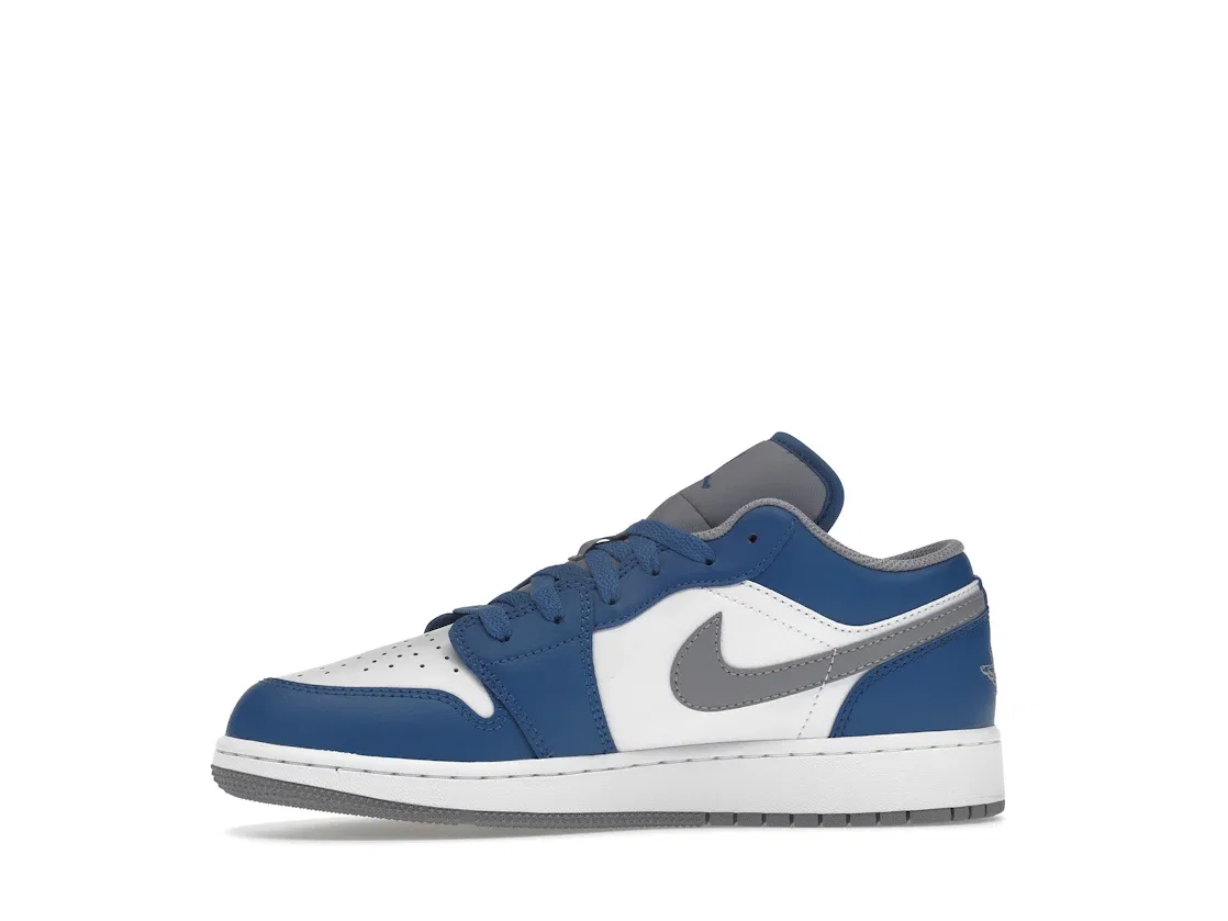 Детские кроссовки с перфорированным носком Jordan 1 Low True Blue Jordan, True Blue/Cement Grey/White — фото 3