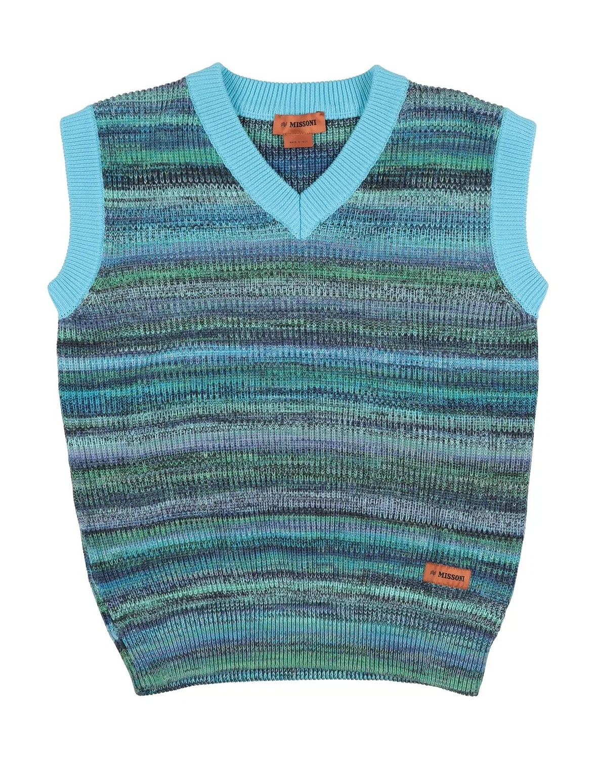 Детский джемпер без рукавов с принтом Missoni, ярко-голубой
