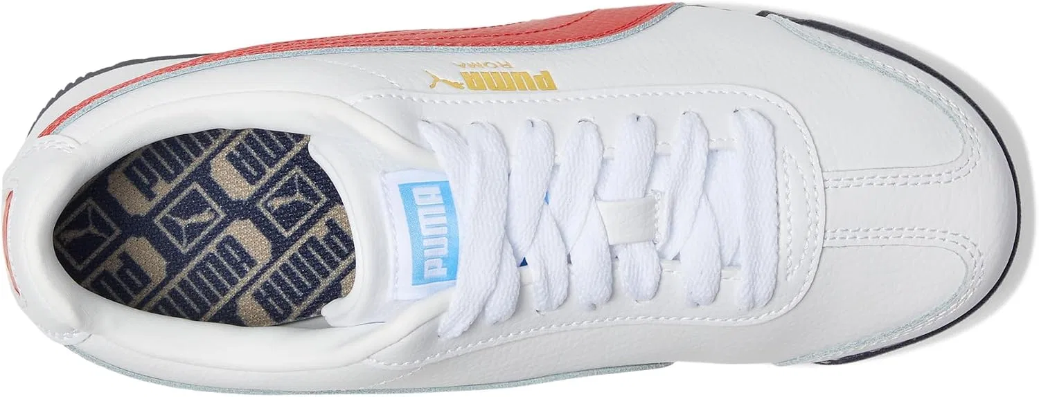 Детские кроссовки для мальчиков с шнуровкой Roma 24 PUMA, Puma White/All Time Red — фото 2