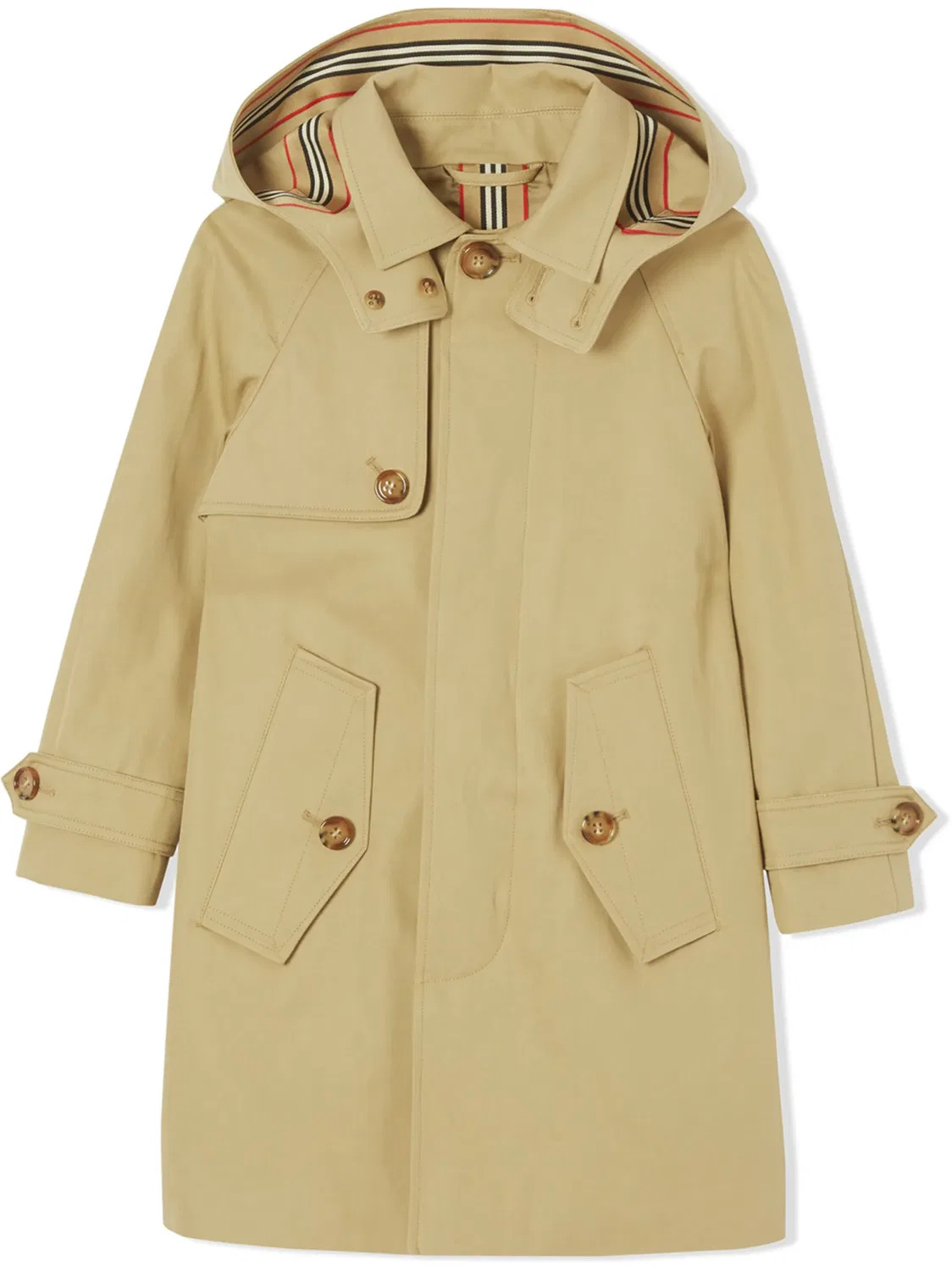 Плащ с капюшоном из габардина Burberry, нейтральные