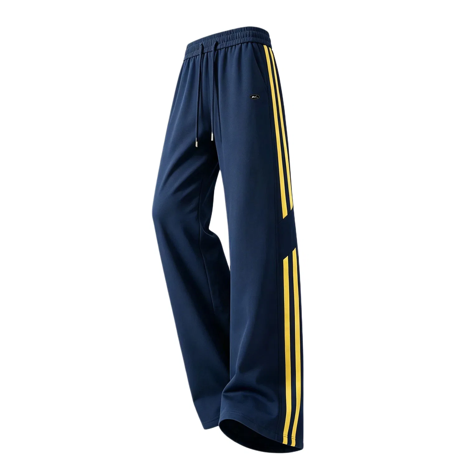 Детские трикотажные спортивные штаны свободного кроя Navy Blue & Yellow Stripes (DIY Badge) WARRIOR