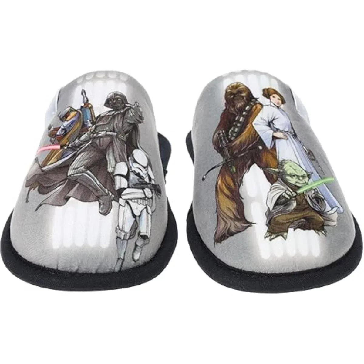 Детские тапочки для девочек с принтом Star Wars Mismatch Family Slide-On Slippers Star Wars, Grey — фото 3