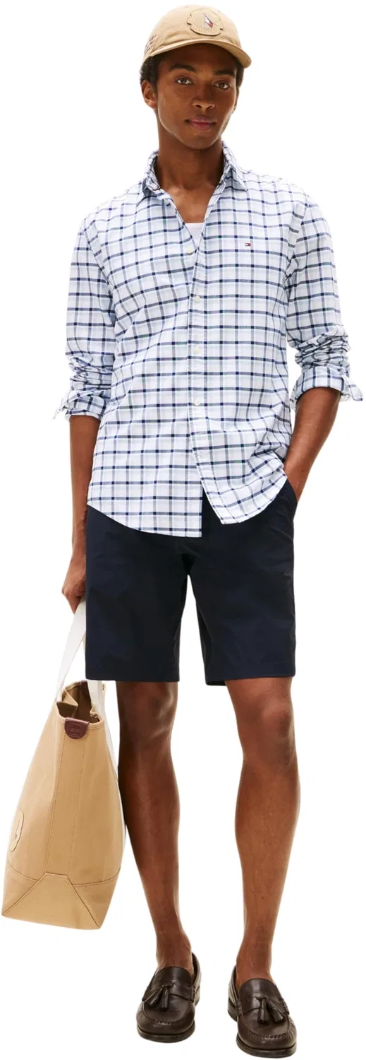 Мужская рубашка с принтом Heritage Oxford Easy Check Tommy Hilfiger, Blue (Breezy Blue / Check) — фото 3