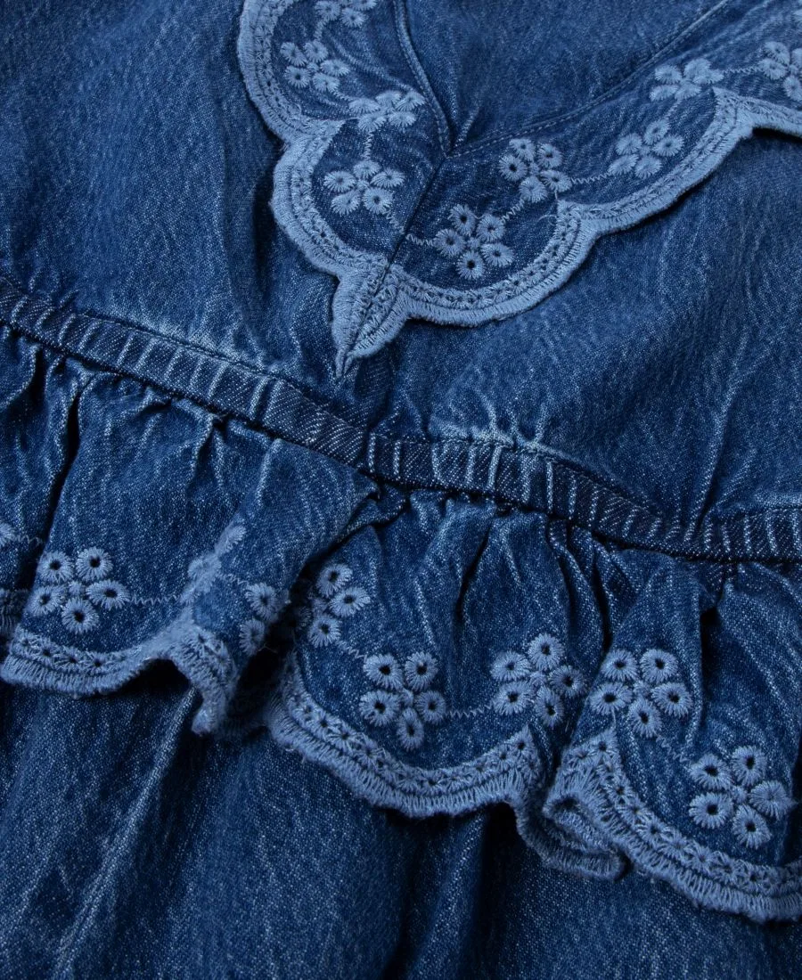 Джинсовый комбинезон без рукавов с квадратным вырезом, Abercrombie Kids, Dark Blue — фото 3