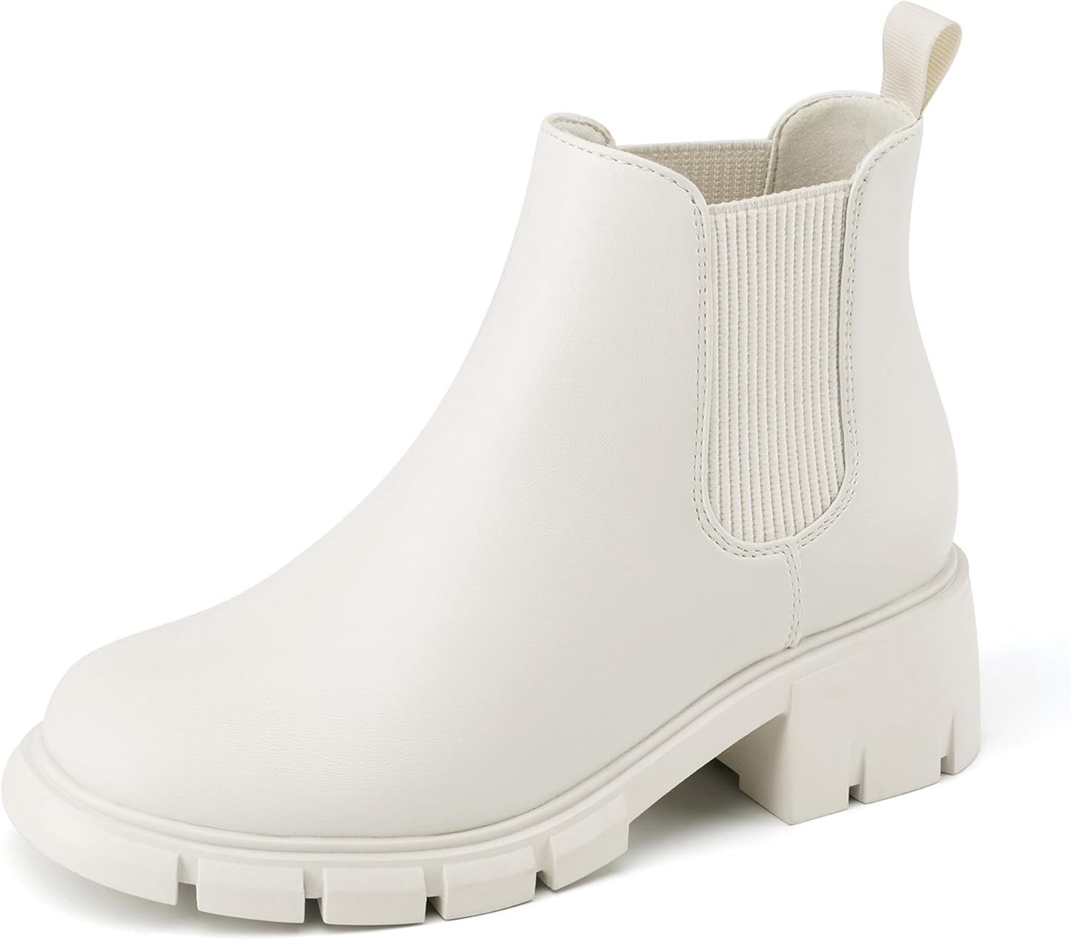 

Детские Ботинки Athlefit для Девочек, Удобные Ботинки на Плоской Подошве Chelsea для Малышей и Старших Детей, Beige