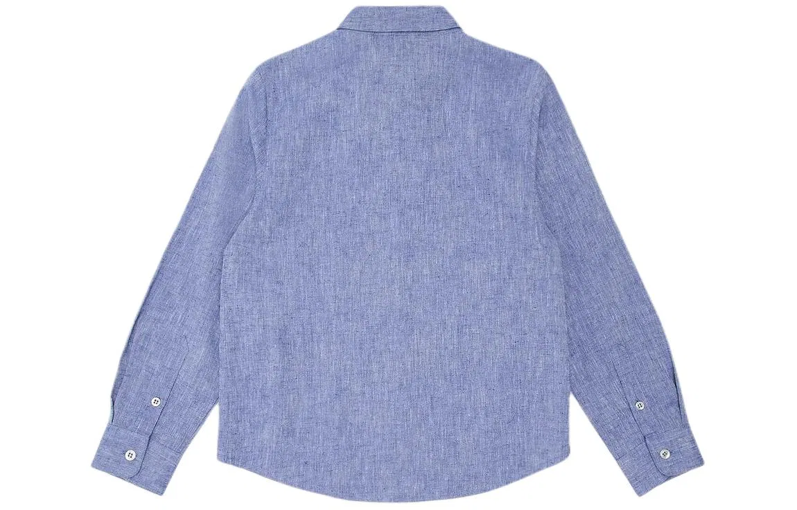 Детская рубашка с длинным рукавом EMPORIO ARMANI, Blue — фото 3