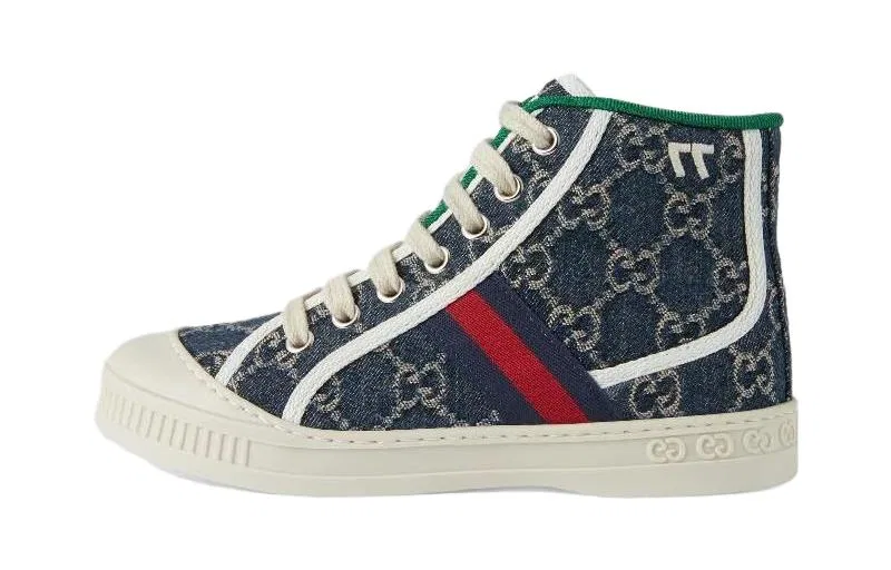 Детские кроссовки для скейтбординга с принтом GG Tennis 1977, GUCCI, Denim Blue