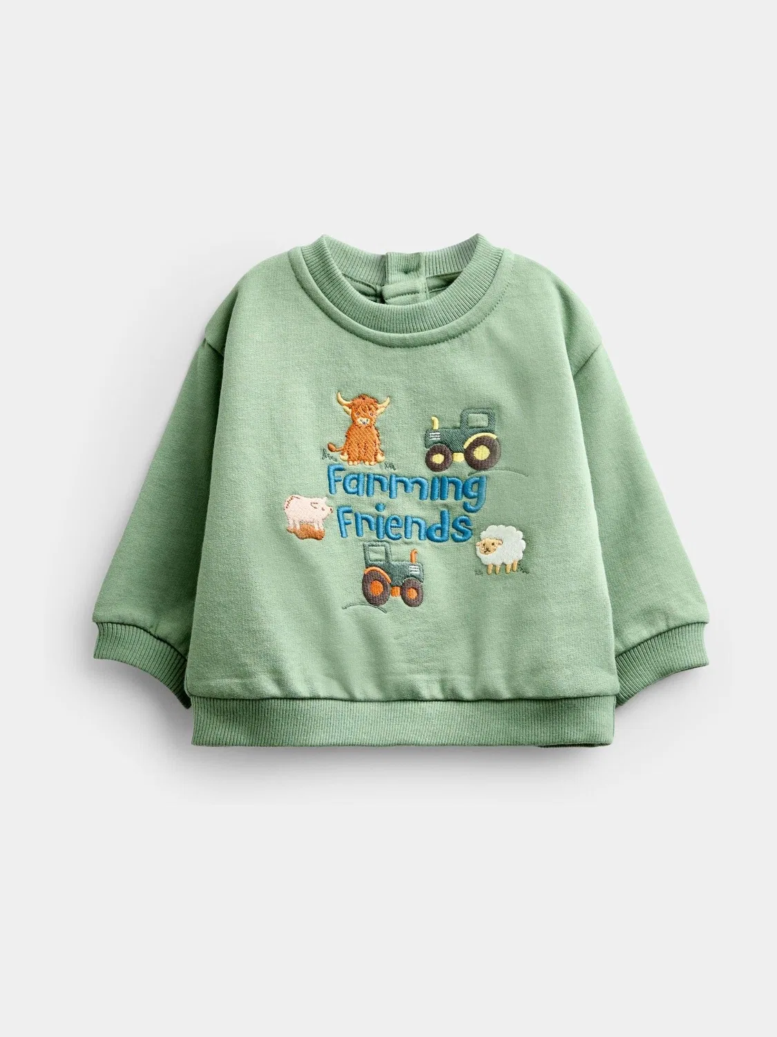 Набор детских аппликаций Jojo Maman Bébé Green Farmyard Sweatshirt & Jogger — фото 2