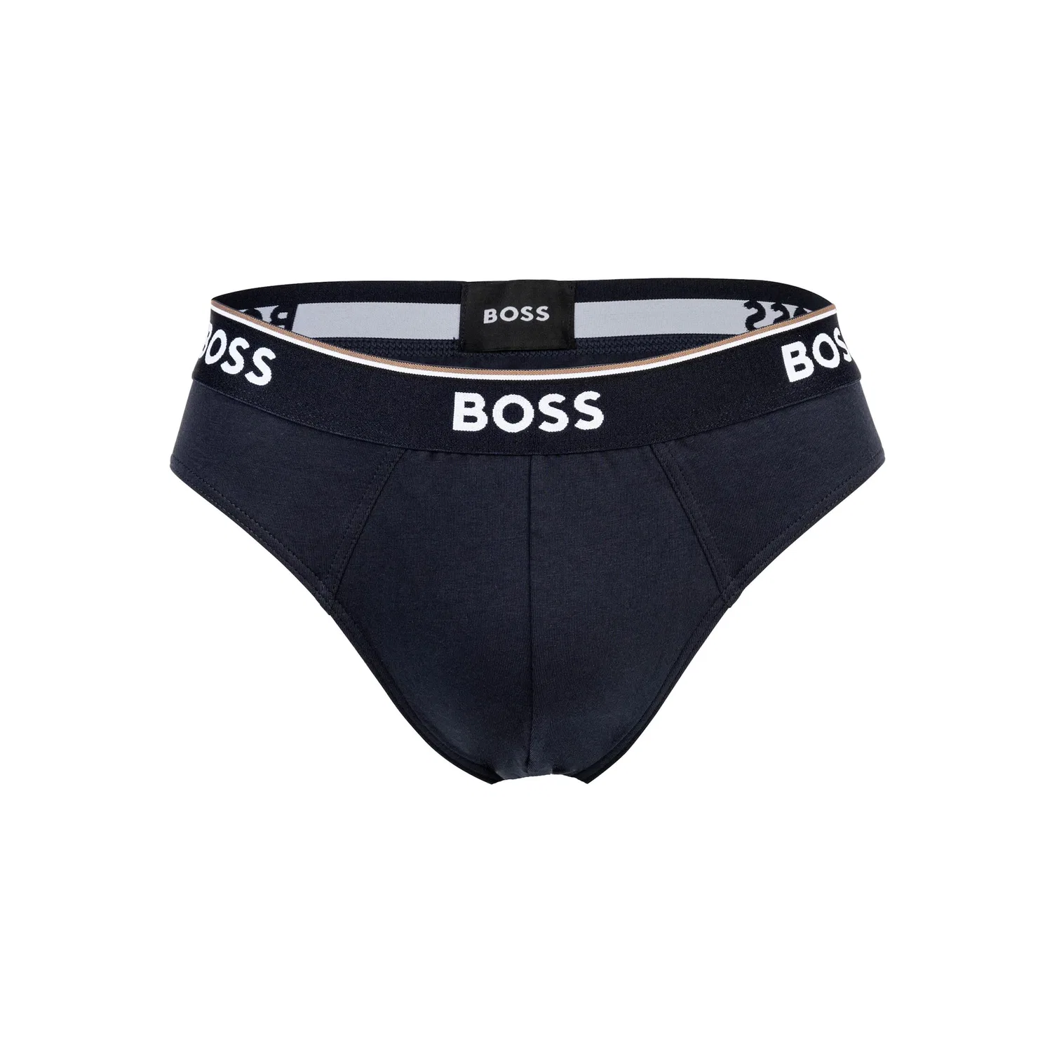 Мужские трусы-слипы с логотипом на поясе BOSS, Blue — фото 2