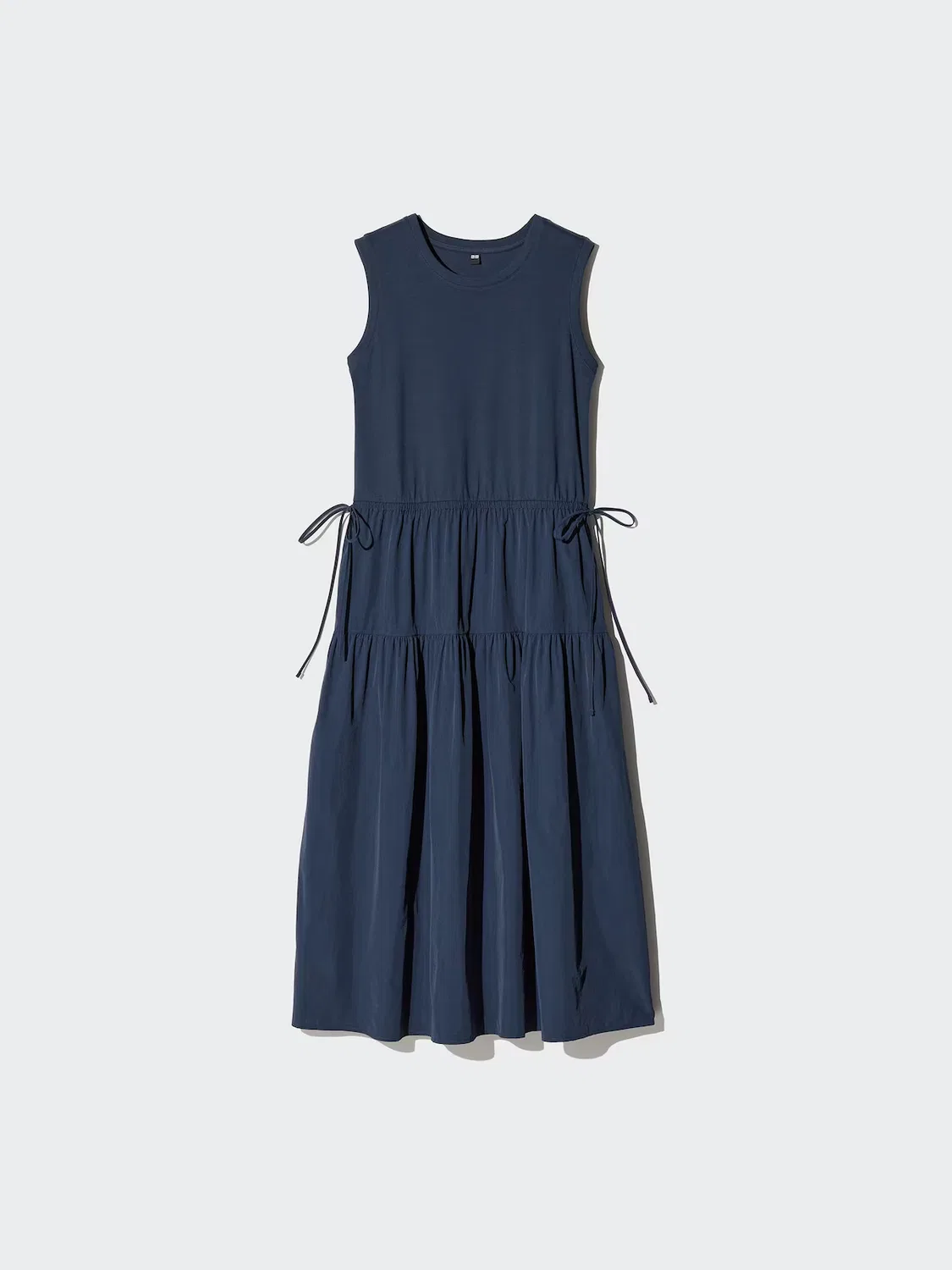 Платье Uniqlo, многоярусное платье без рукавов, белый — фото 3