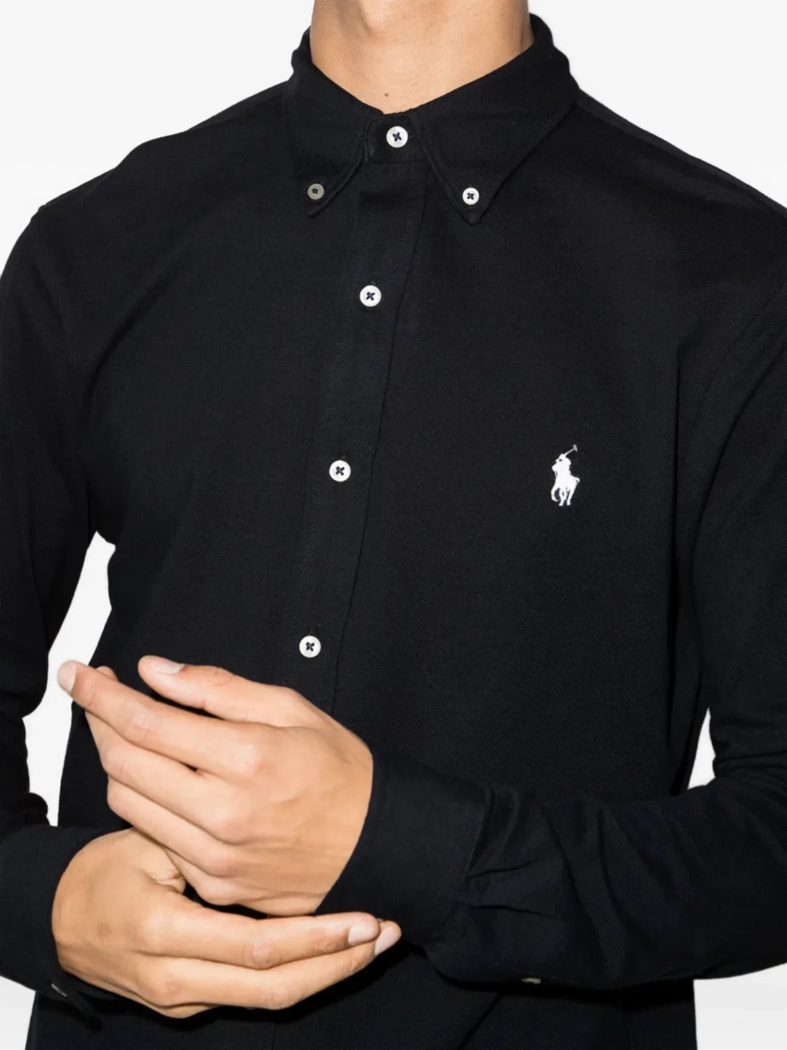 Polo Ralph Lauren Рубашка с вышитым логотипом, черная — фото 2