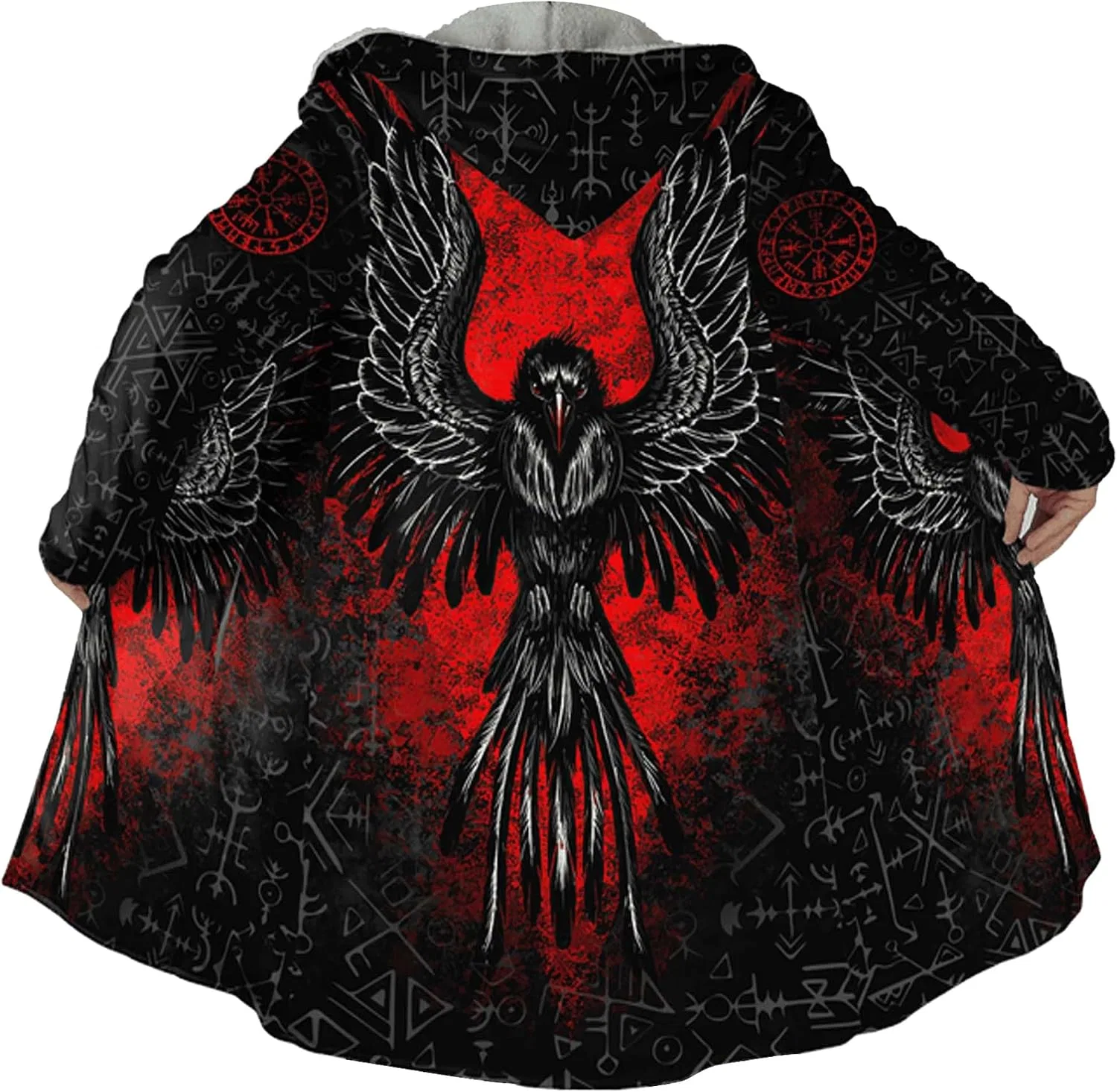 Мужское пальто с принтом Viking Tattoo, Viking Cape H