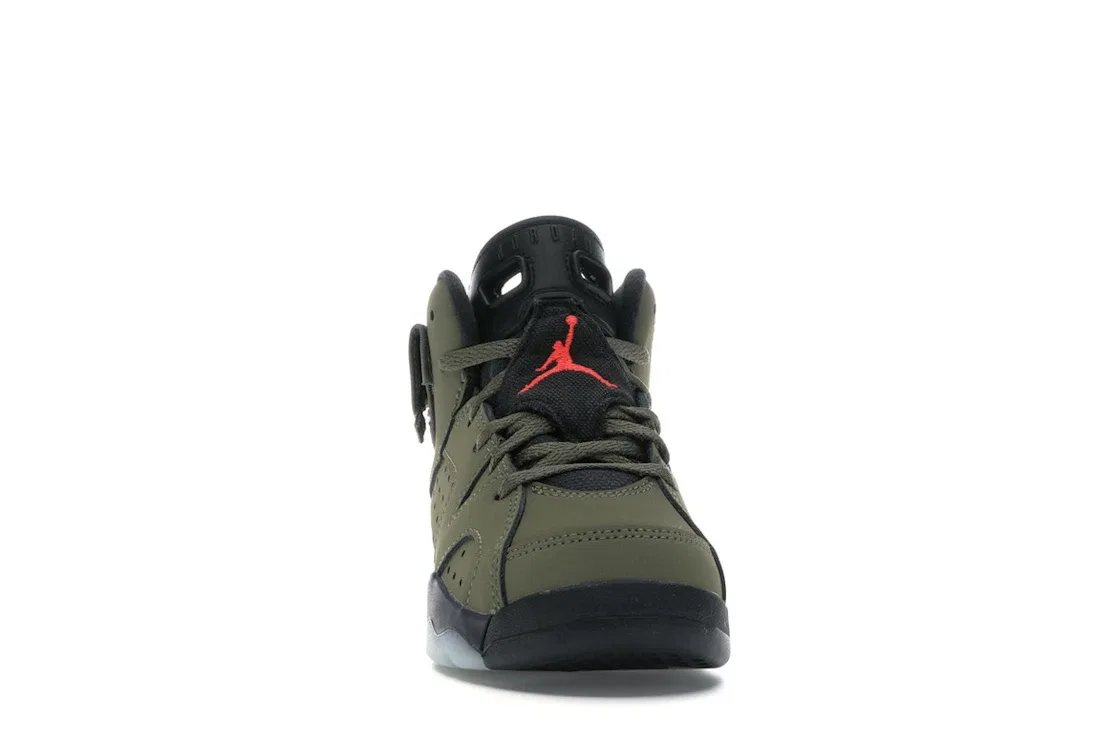 Детские кроссовки Lifestyle с длинным рукавом Jordan 6 Retro, Medium Olive/Black-Sail-University Red — фото 2