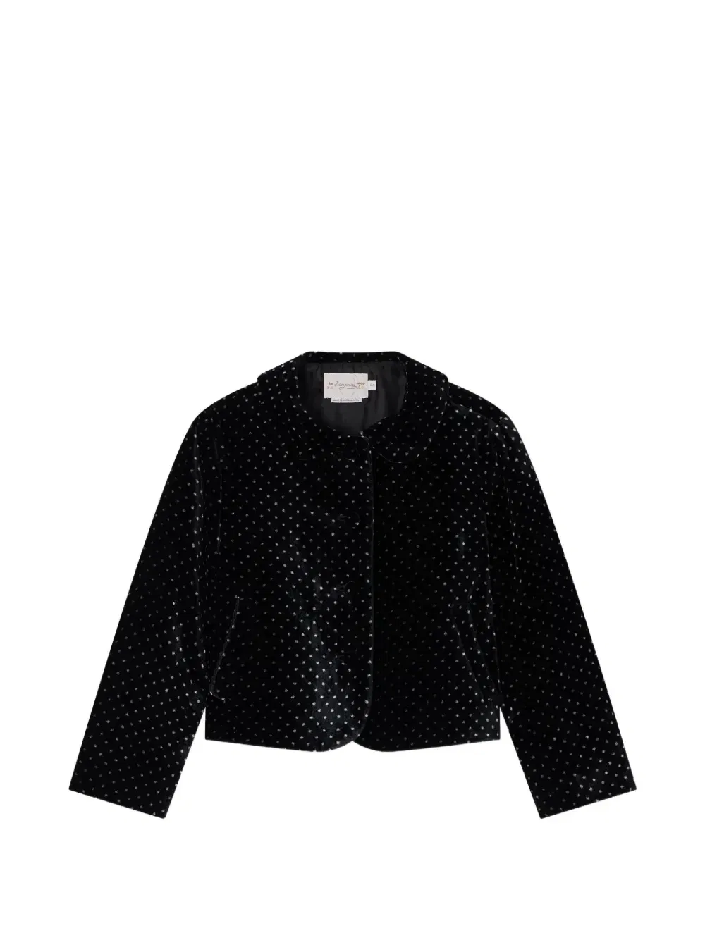 Бархатный жакет в горох Bonpoint, черный
