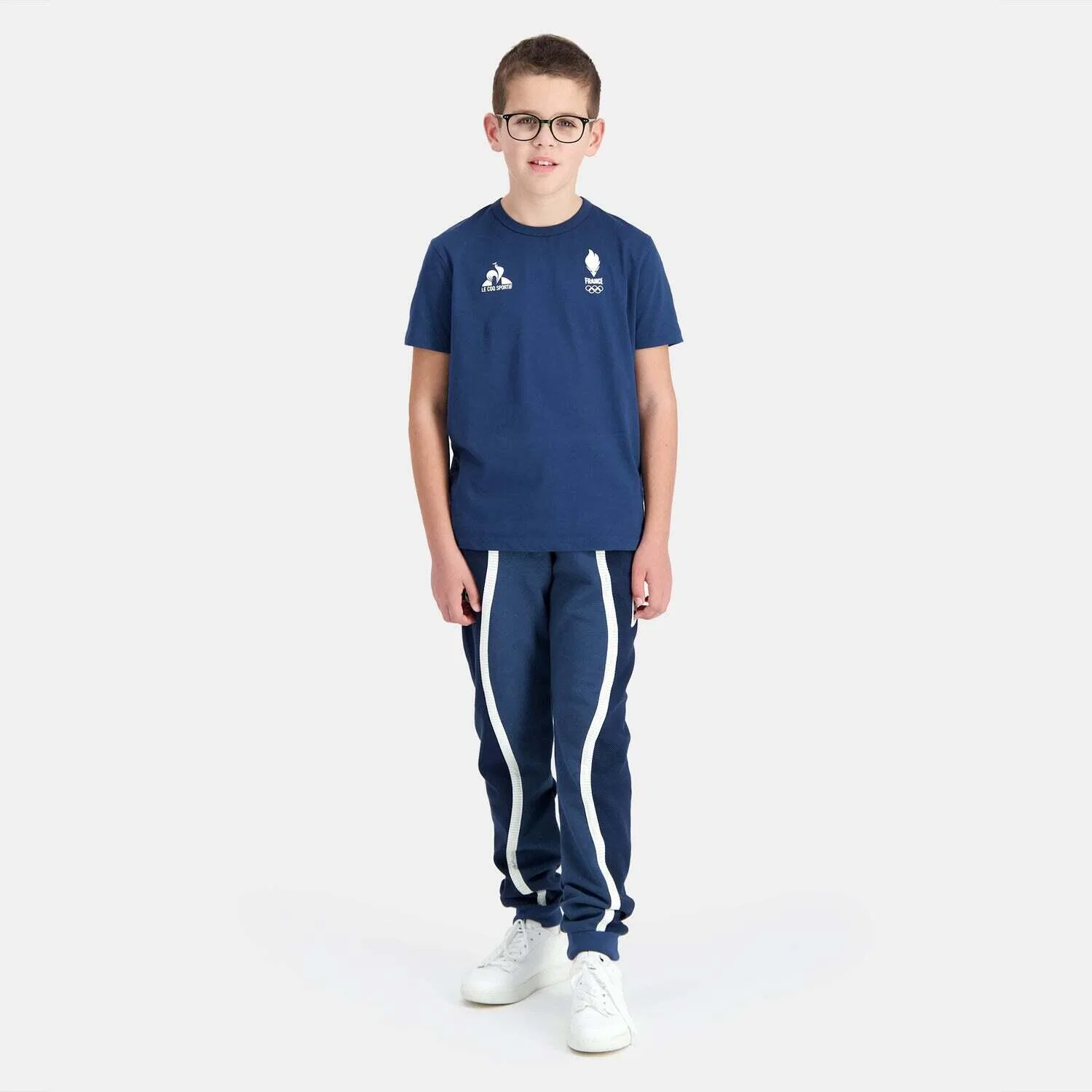 Детские штаны из футера с принтом Efro 24 N°1 Le Coq Sportif, Blau Blau — фото 2