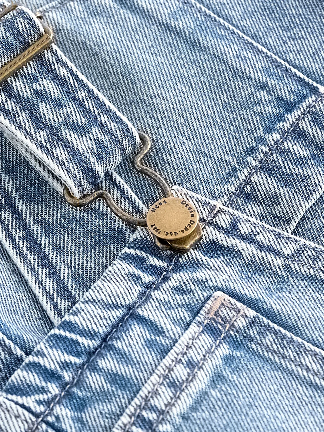 Сарафан джинсовый, деним, Blue Denim Pinafore Dress Next, синий — фото 3