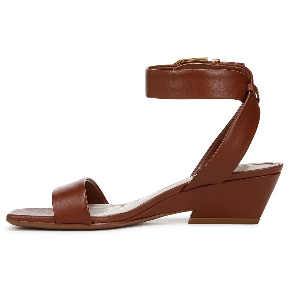 Женские босоножки на каблуке Savini Franco Sarto, saddle brown leather — фото 4