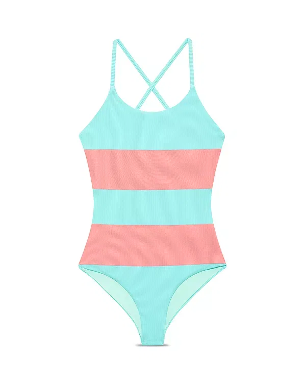 Детский купальник для девочек цветочный Calista Beach Riot, Guava Jelly Colorblock