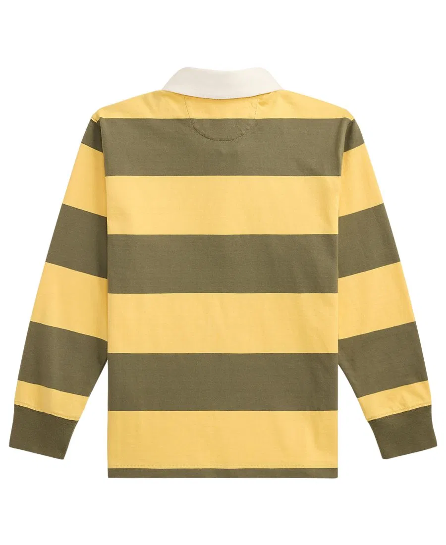 Детская футболка для регби с длинными рукавами, размер 8-20 Polo Ralph Lauren, Beach Yellow/Cruise Olive — фото 2