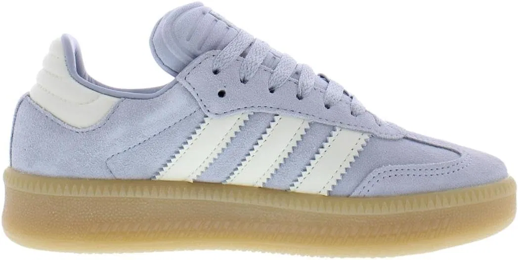 Детские кроссовки для мальчиков с контрастными полосами Samba XLG J Undefined's 3-Stripes Retro Contrast 70S, Halo Silver/Off White/Gum — фото 2