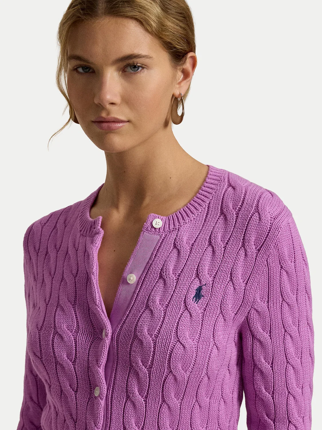 Женский кардиган стандартного кроя Polo Ralph Lauren, розовый — фото 4