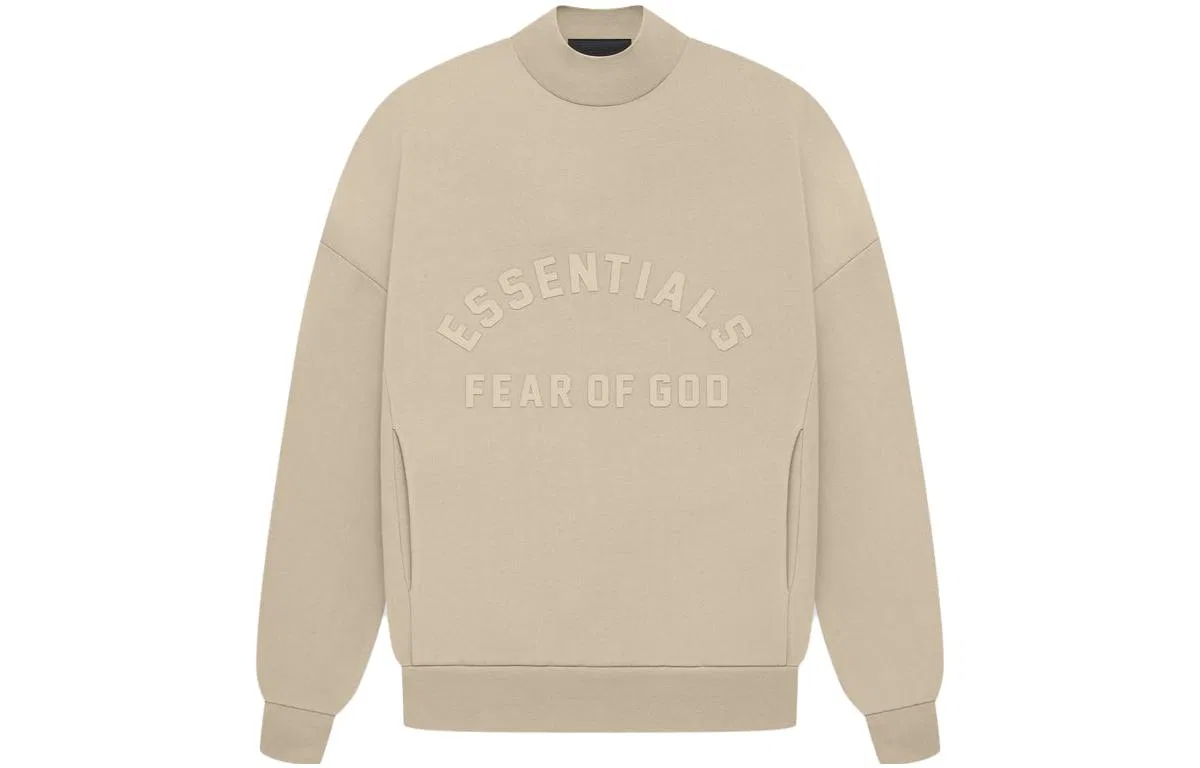 Детский свитшот с длинным рукавом Fear Of God Kids Essentials Crewneck, Beige Gray