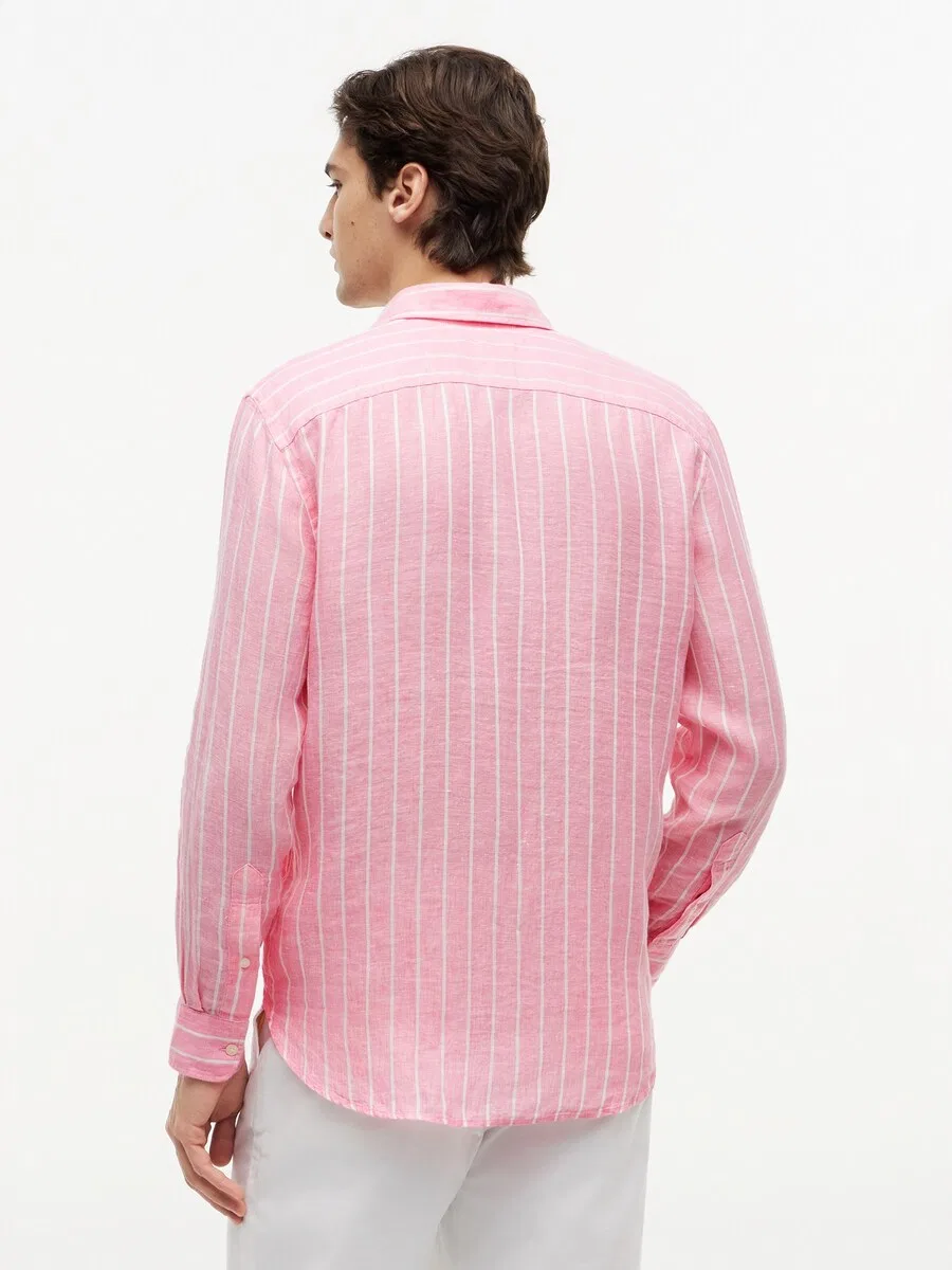 Рубашка TOMMY HILFIGER Regular fit Button Up Shirt 'Regular Fit Textured Stripe Pure' светло-розового цвета — фото 3